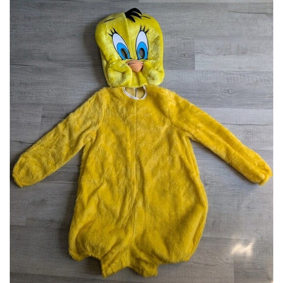 Vintage Looney Tunes 90's Tweety Bird Yellow Halloween Costume One Size 2 Piece - Picture 1 of 11